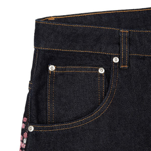 Jeans mit Kirschblütenstickerei 